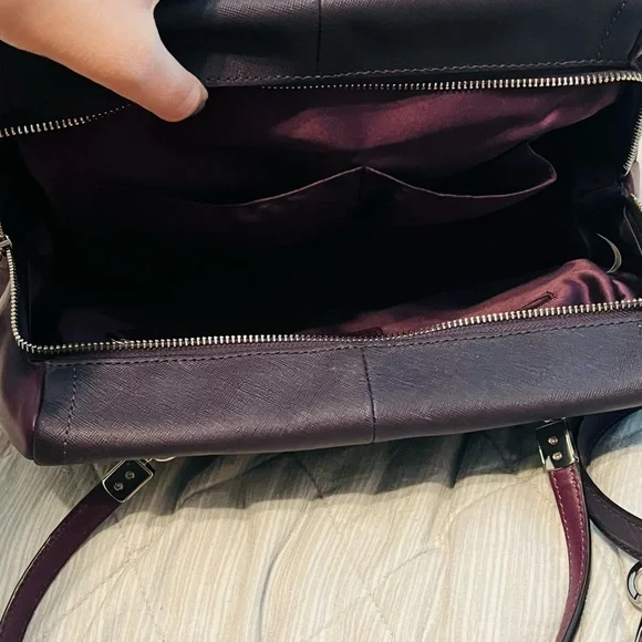 Coach Purple Two-Tone Leather Women's Bag - Picture 10 of 13